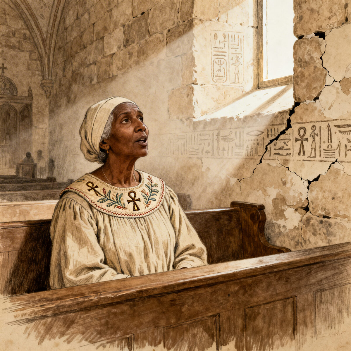 Aegypti Grandmother Church Pew Ankh